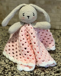 Soft Pink Hand-Crocheted Bunny Lovey